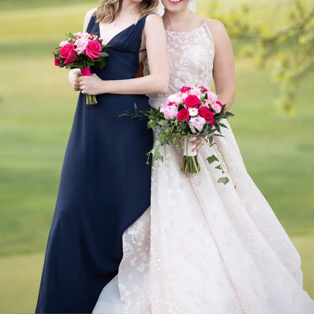 Reformation navy Backless Dress